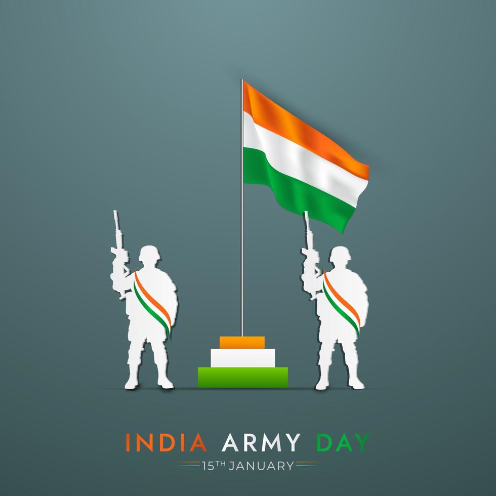 Indian army day 15 January social media post vector