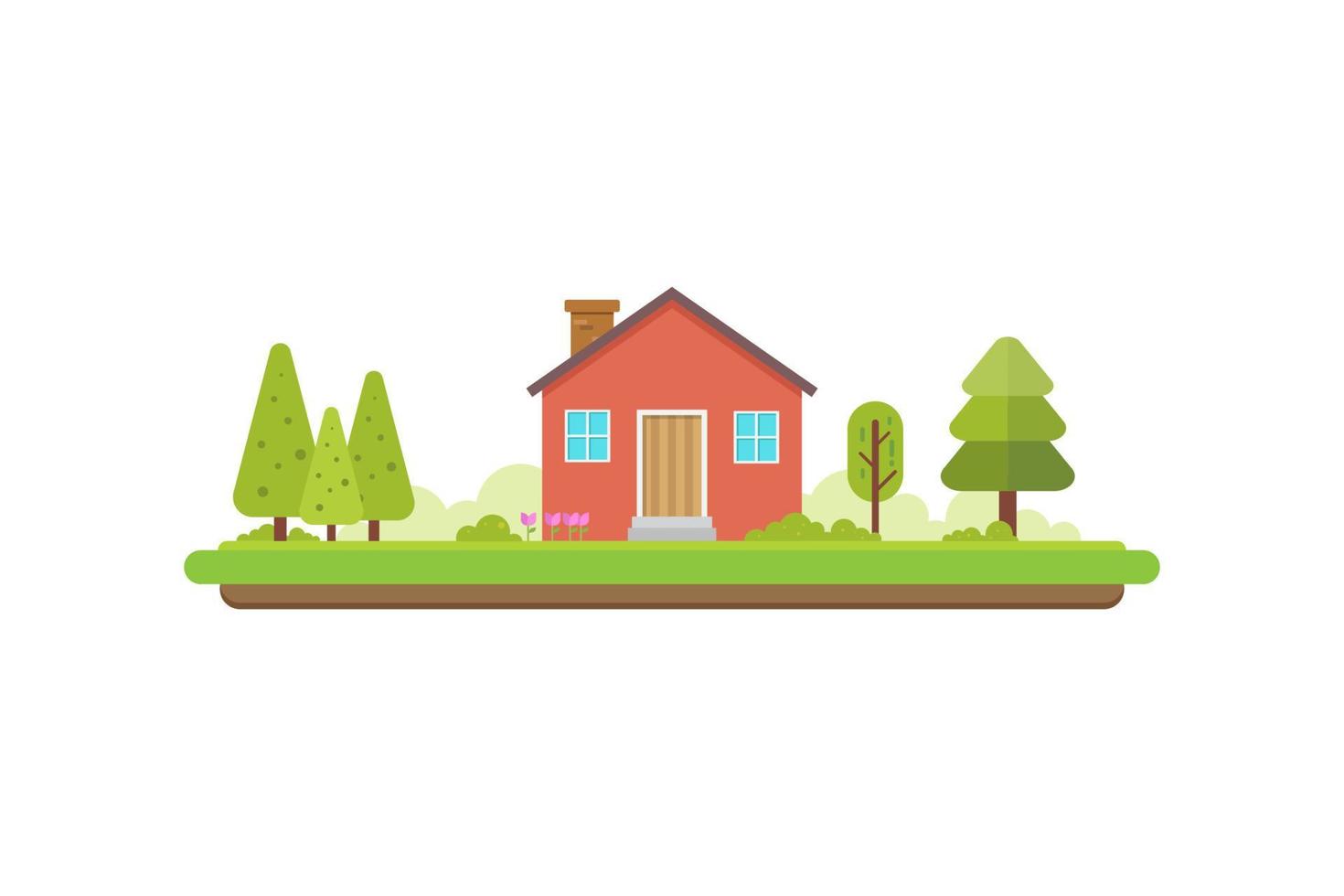 diseño plano de concepto de estilo de ilustración de hogar simple vector