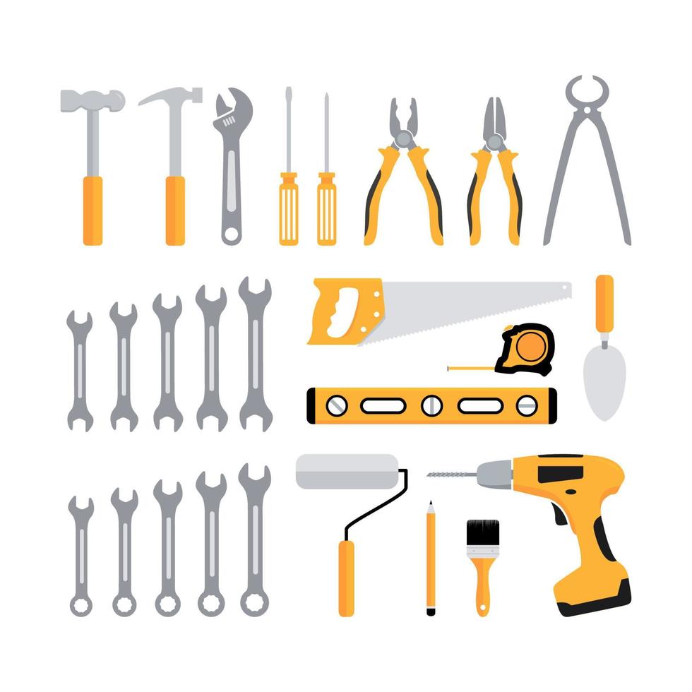 Flat design concept of the carpentry tool vector