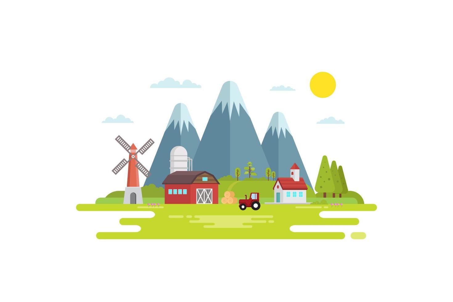 illustration of agriculture and plantation, the concept of flat style design vector