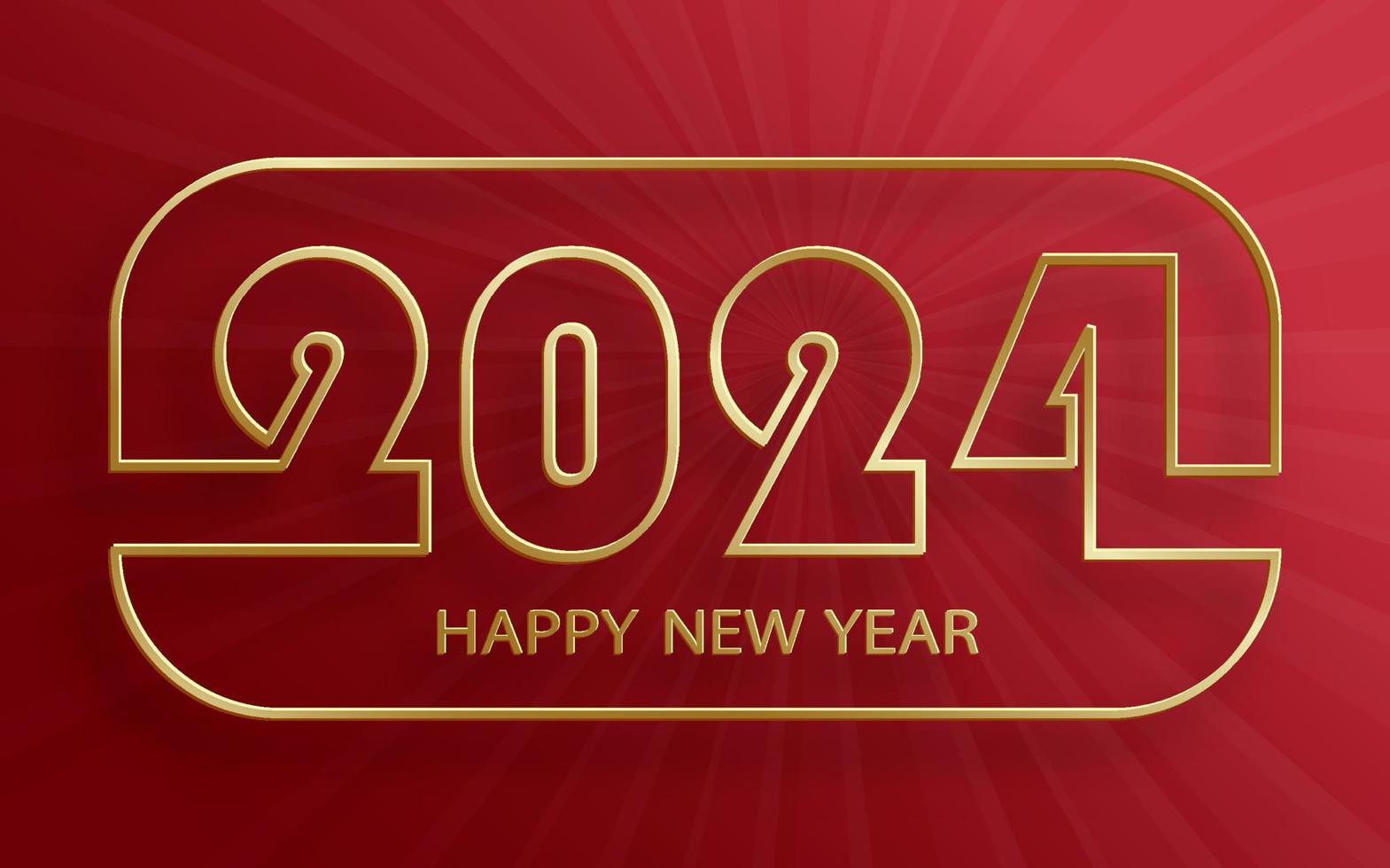 Happy New Year 2024, festive pattern on color background vector