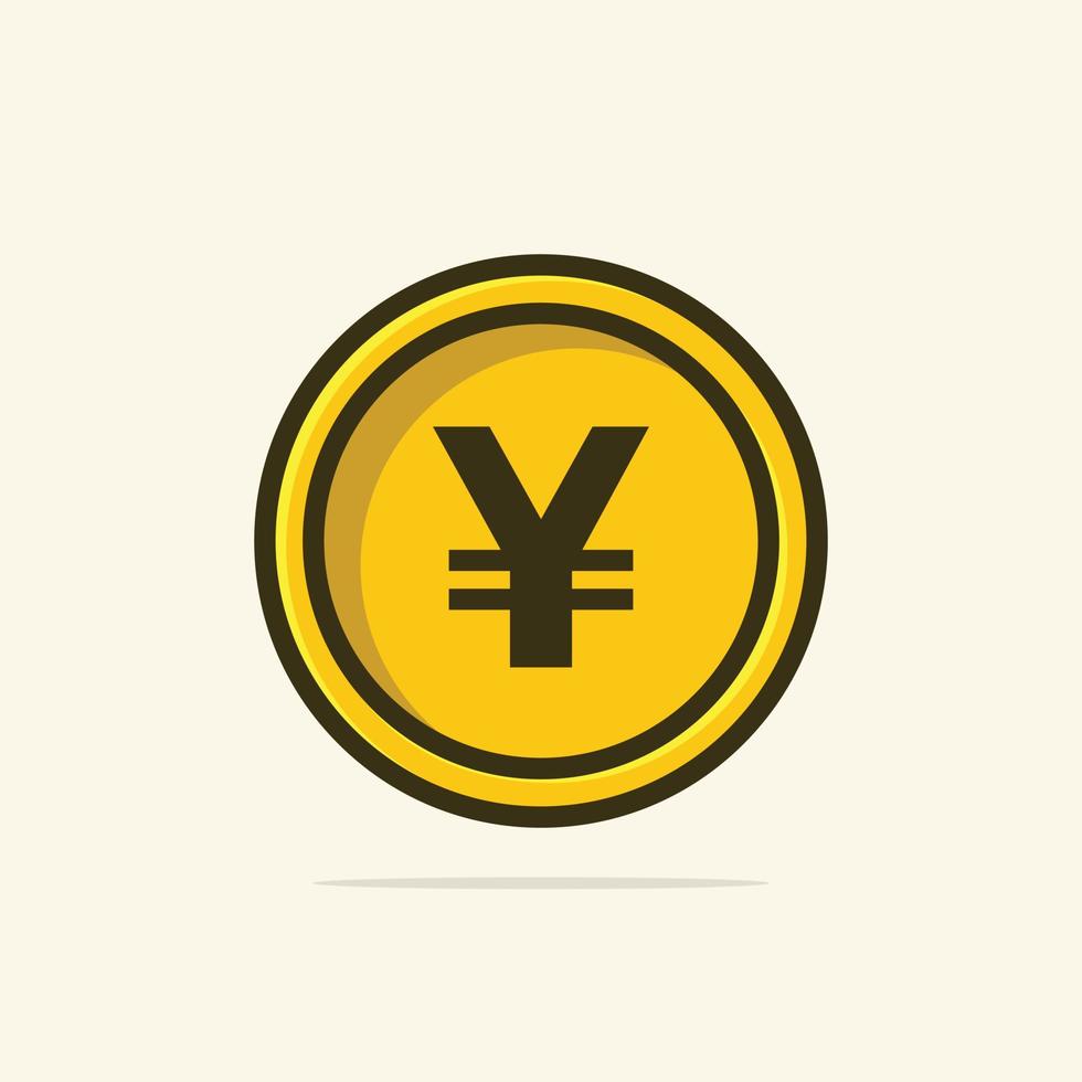 Japanese Yen coin vector illustration