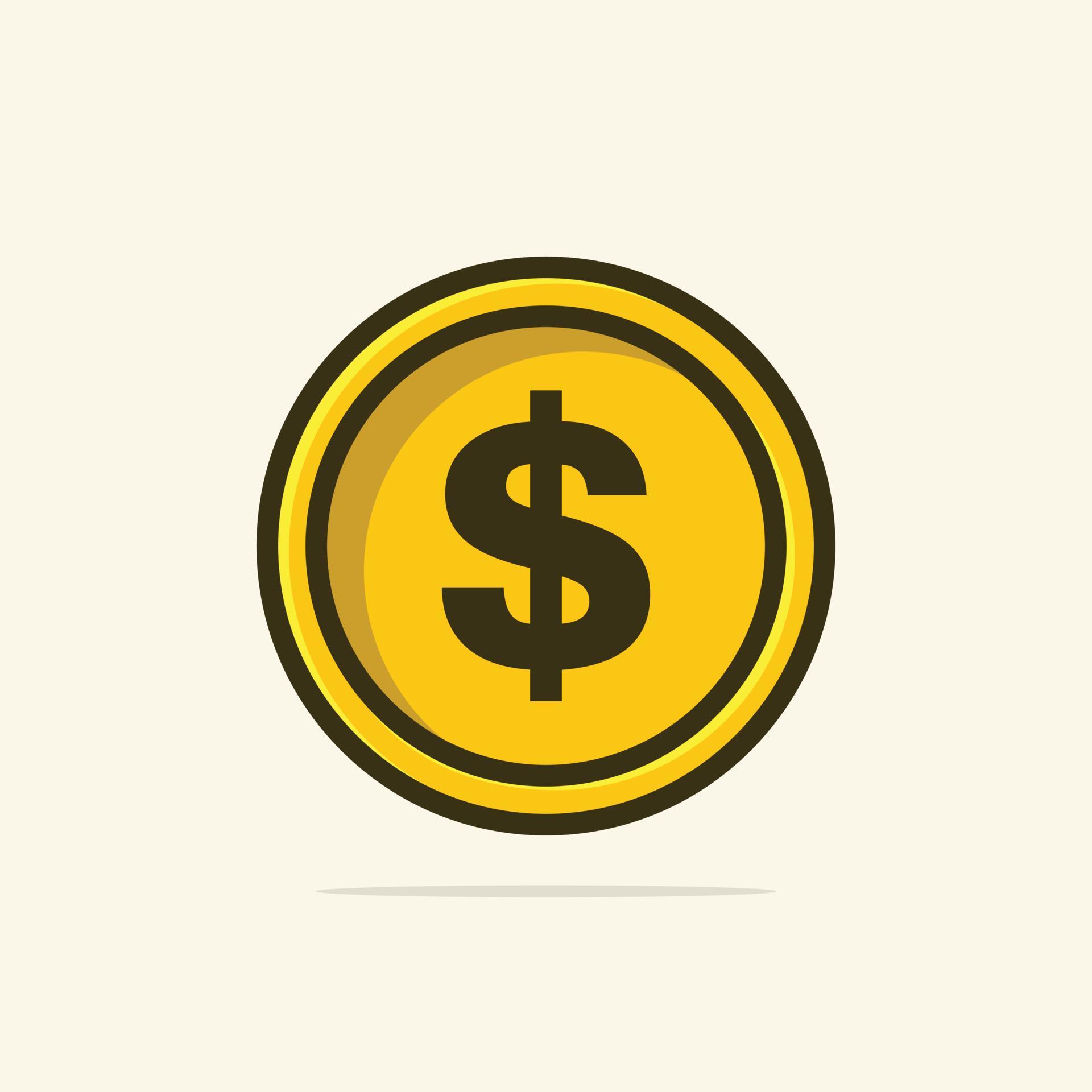 Dollar coin vector illustration 16820927 Vector Art at Vecteezy