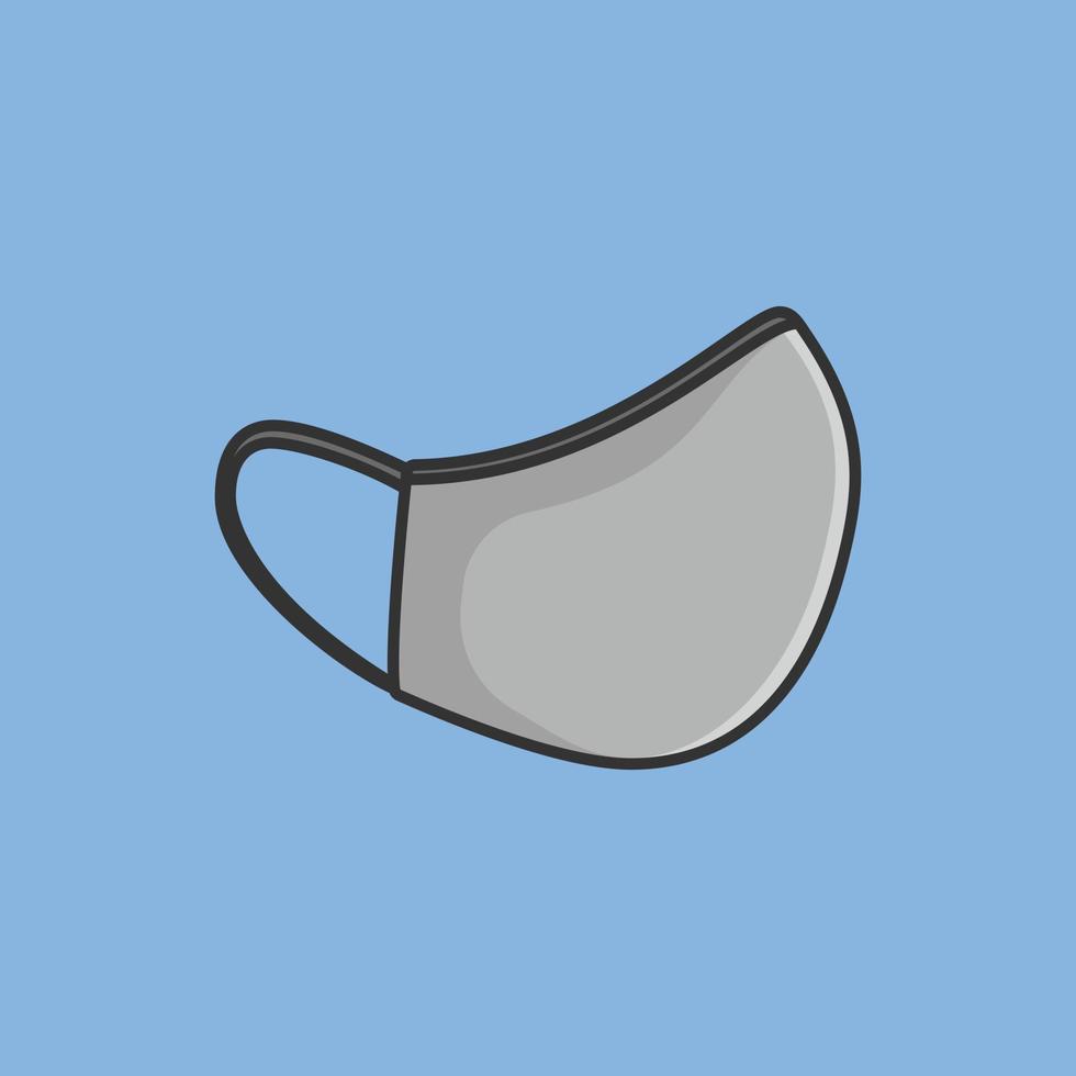 Gray face mask cartoonish mockup design vector illustration
