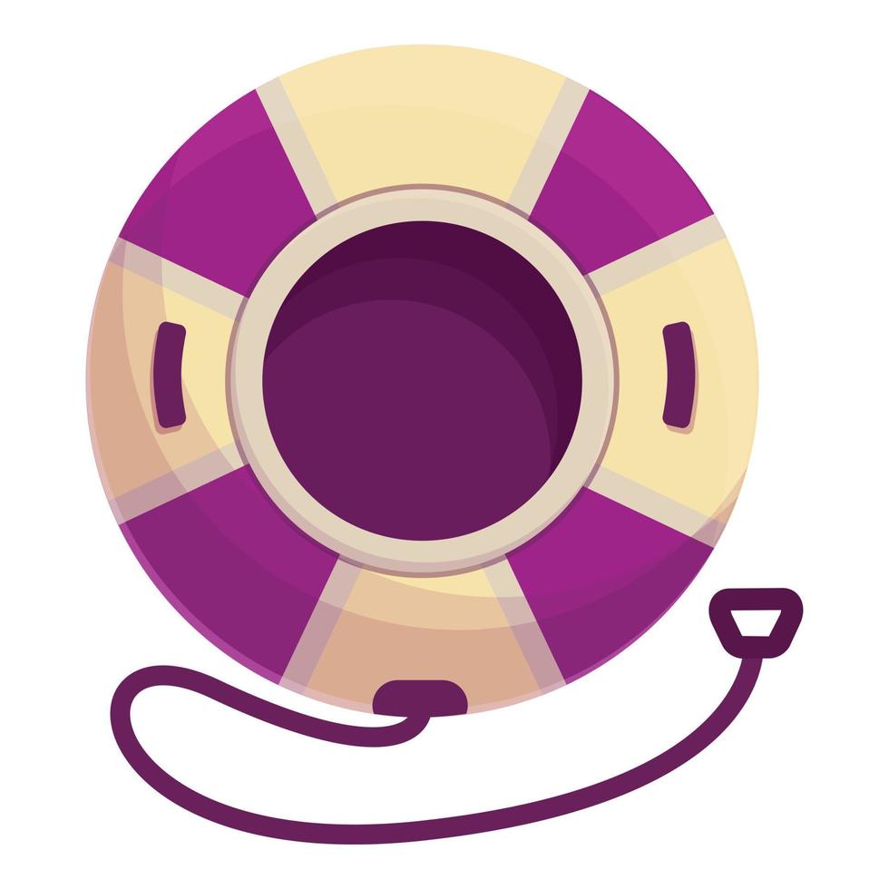 Funny snow tube icon cartoon vector. Sport sled vector
