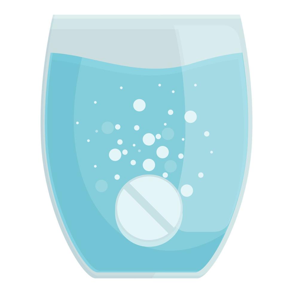 Mineral cup icon cartoon vector. Effervescent medicine vector