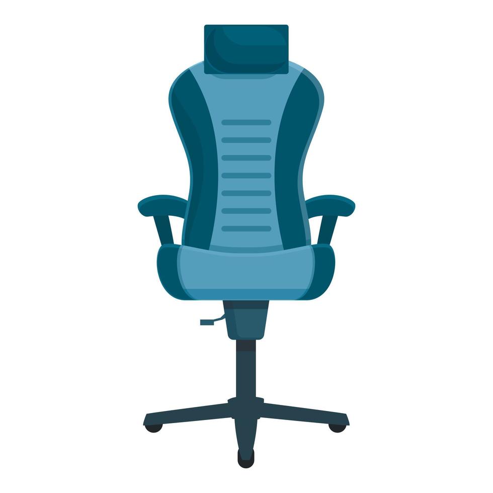 vector de dibujos animados de icono de silla de juego azul. asiento de juego