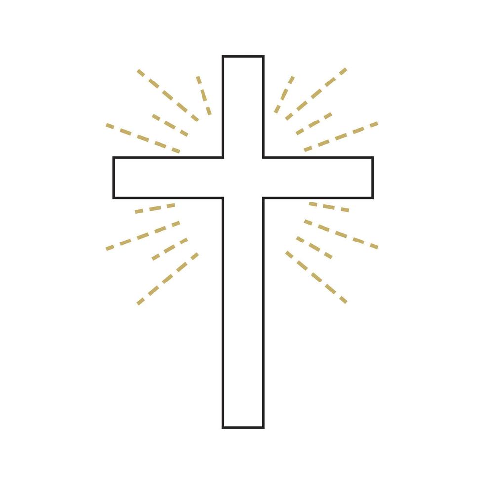 Christian cross sign hipster sun starburst circle retro vintage design,illustration EPS10. vector