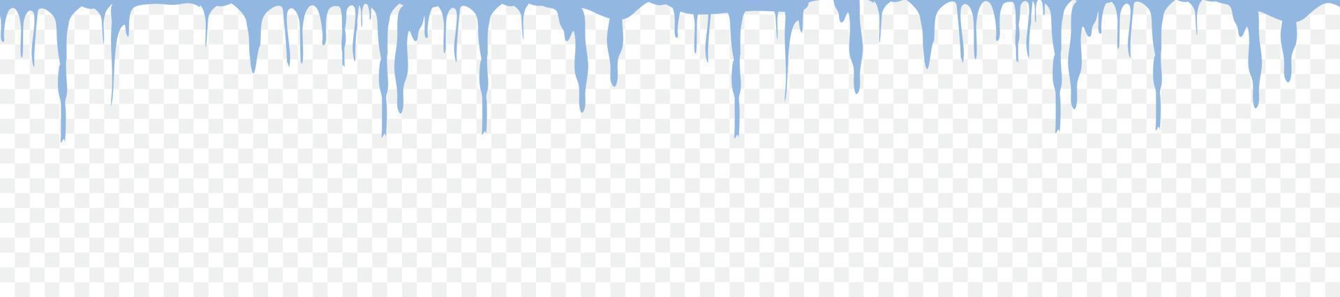 Vector icicles and snow background