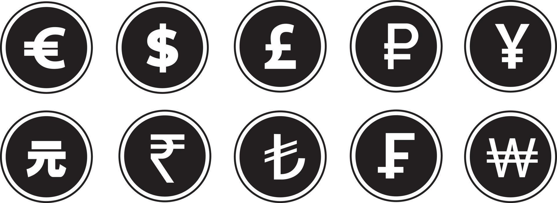 World currency coins icon vector. vector