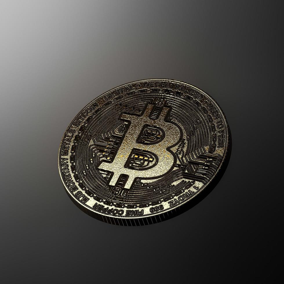 Floating realistic bitcoin photo