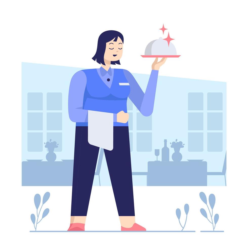 Female Food Server vector