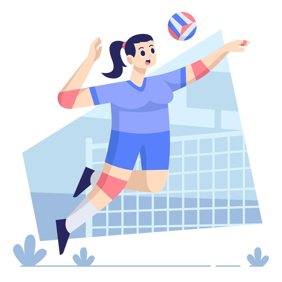 jugador de voleibol femenino vector