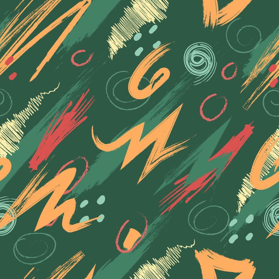 Handdrawn Brush Strokes Seamless Pattern vector