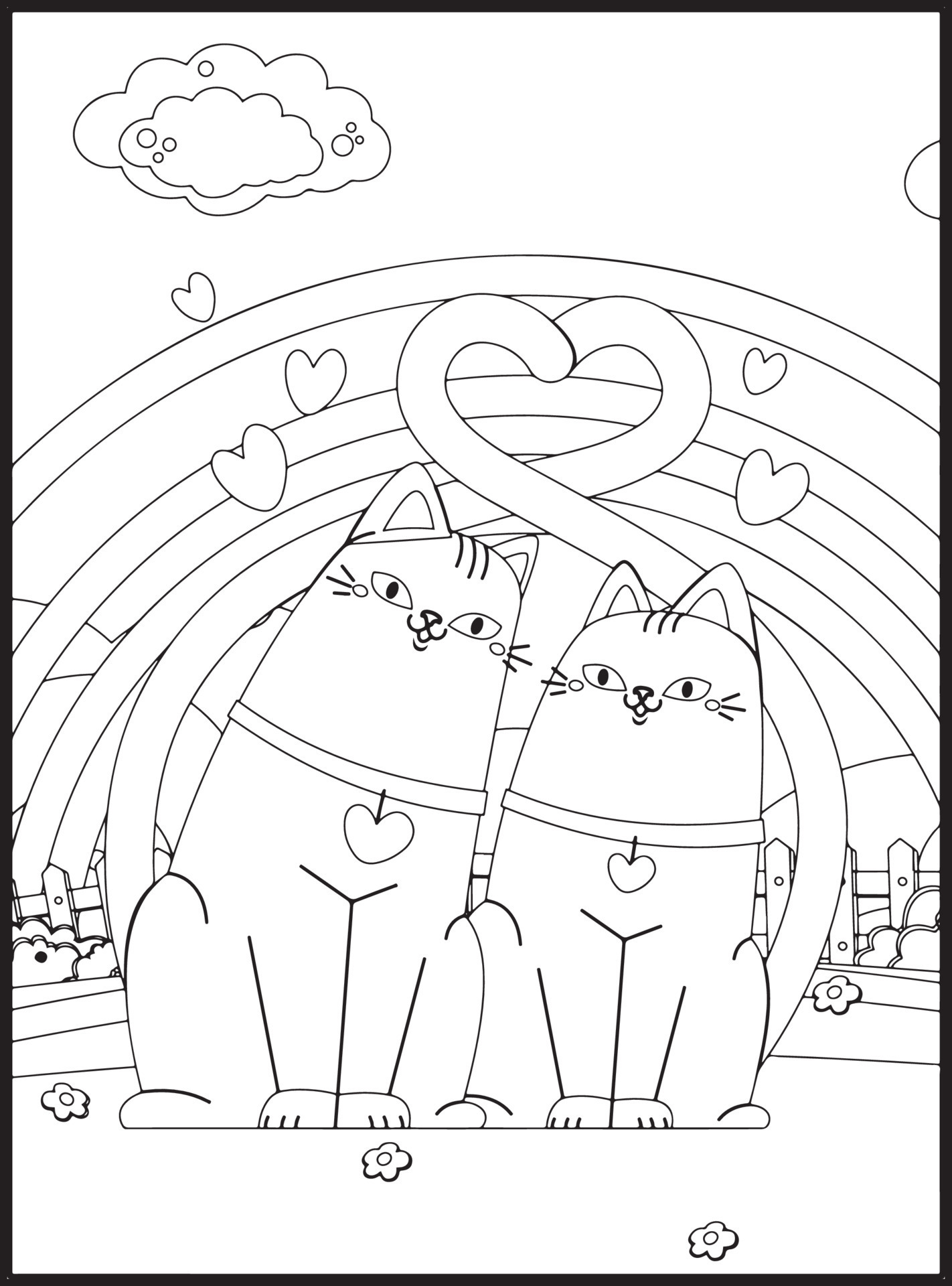 Valentines Day Coloring Pages 16825049 Vector Art at Vecteezy