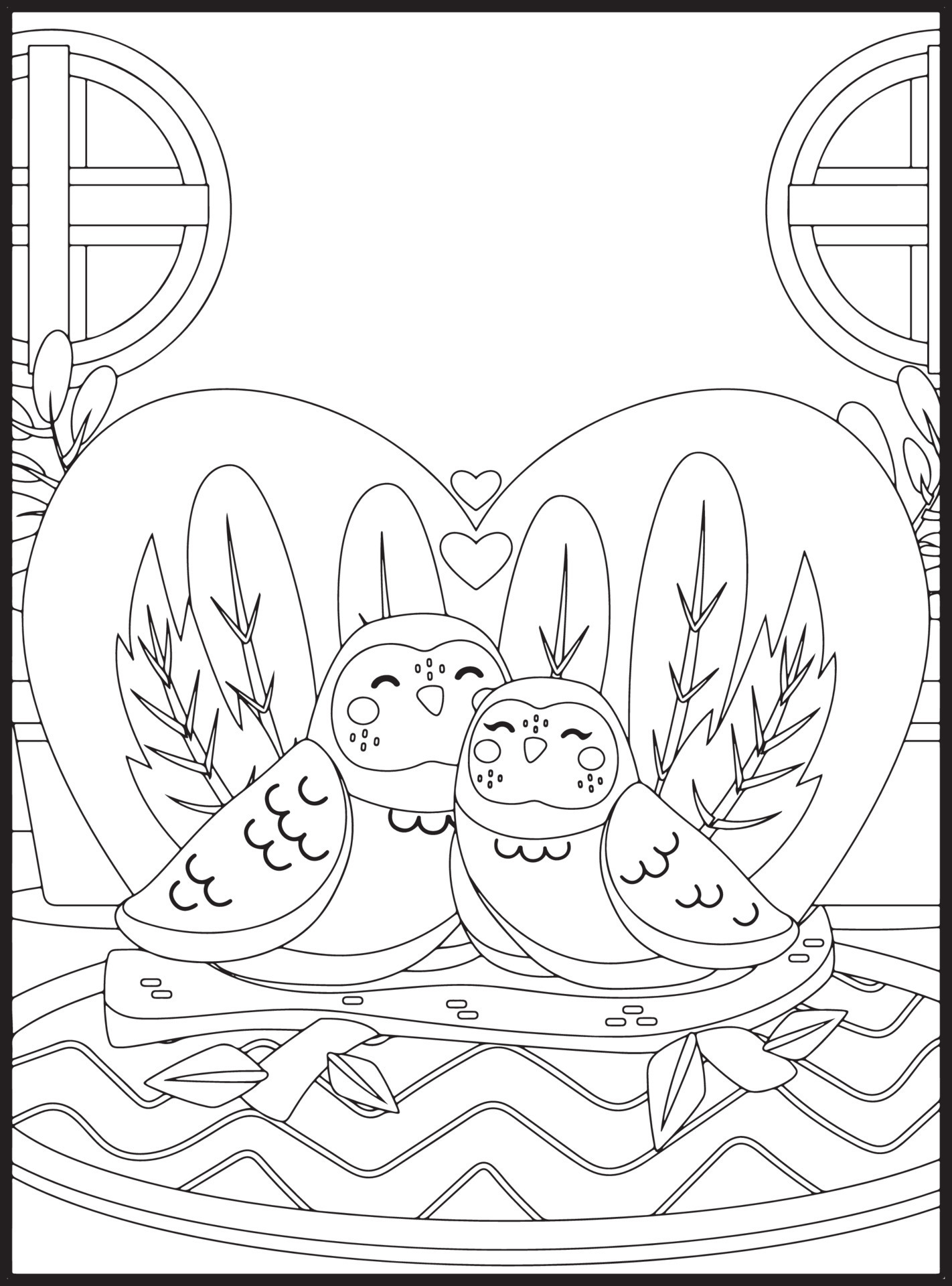 Valentines Day Coloring Pages Vector Art