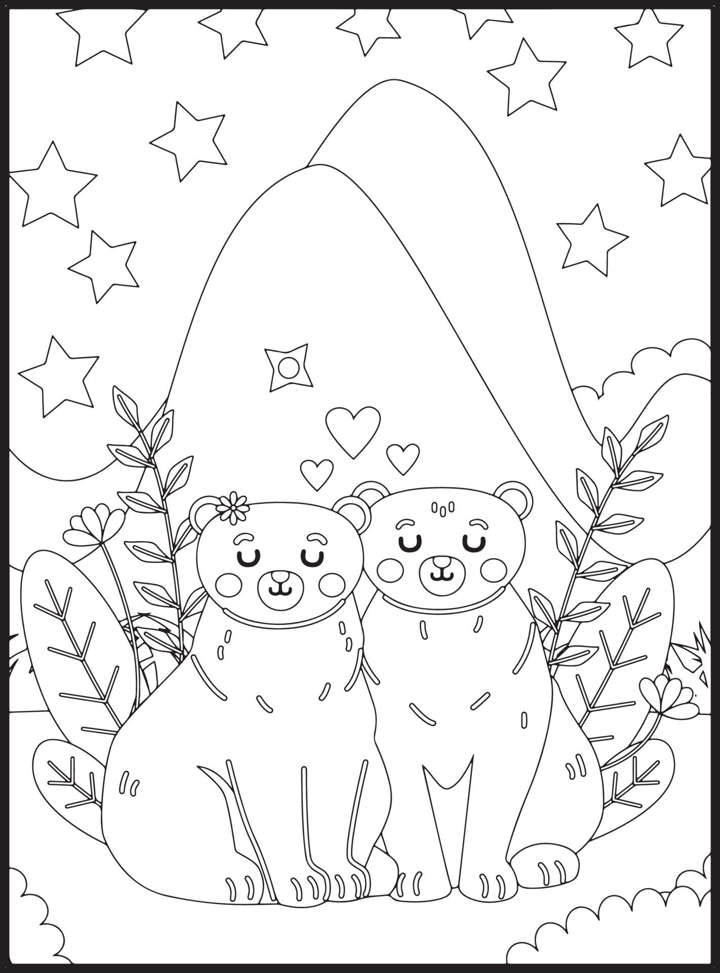 Valentines Day Coloring Pages 16825052 Vector Art at Vecteezy