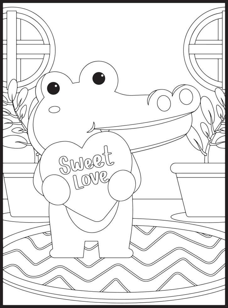 Valentines Day Coloring Pages vector