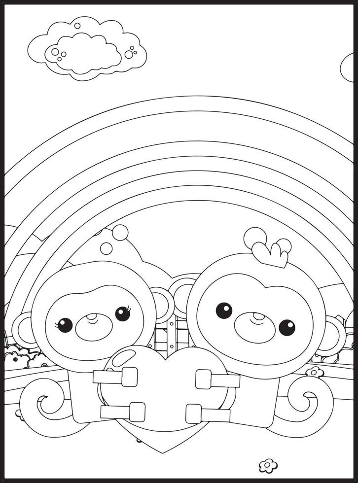 Valentines Day Coloring Pages vector