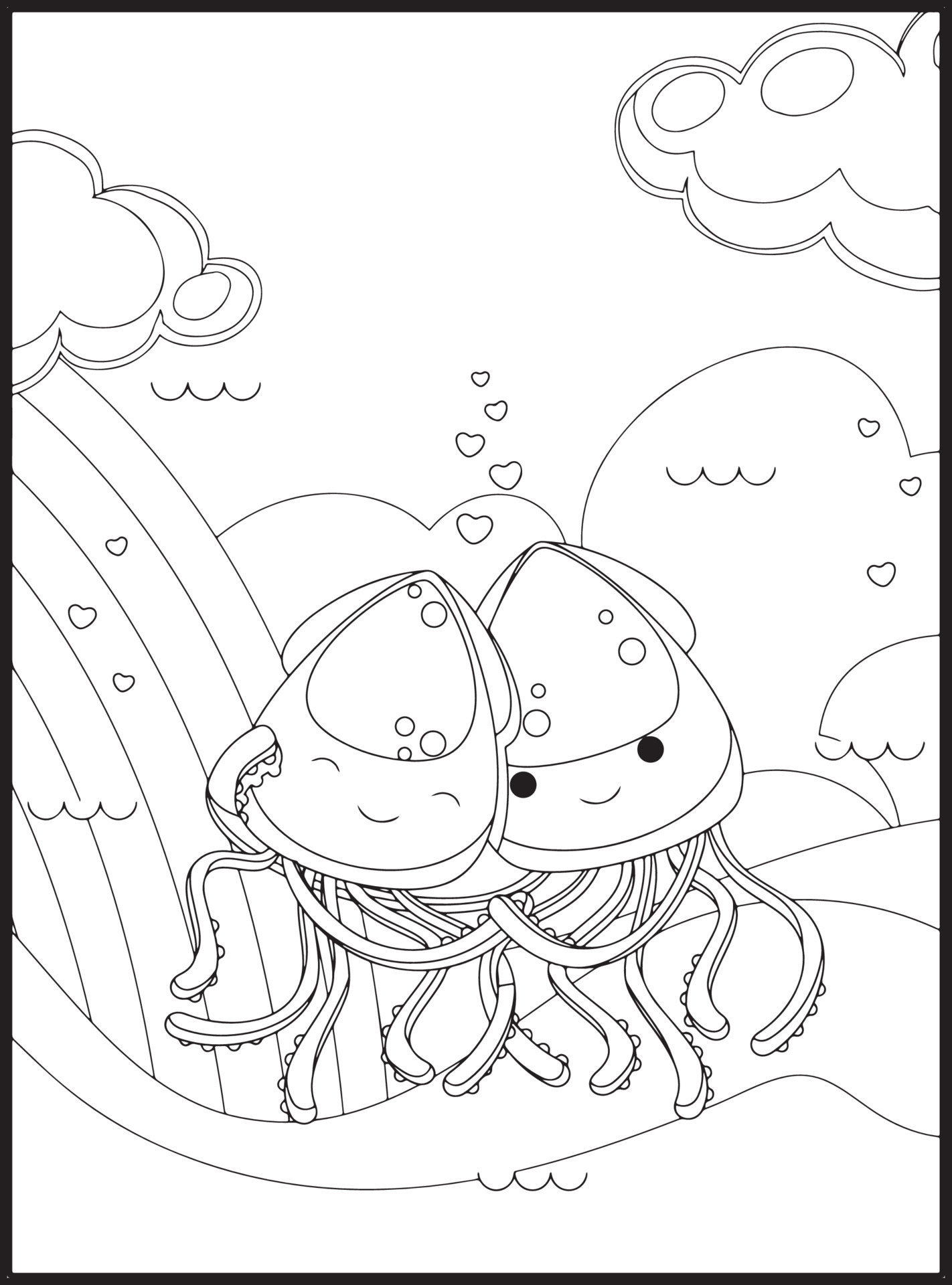 Valentines Day Coloring Pages 16825061 Vector Art at Vecteezy