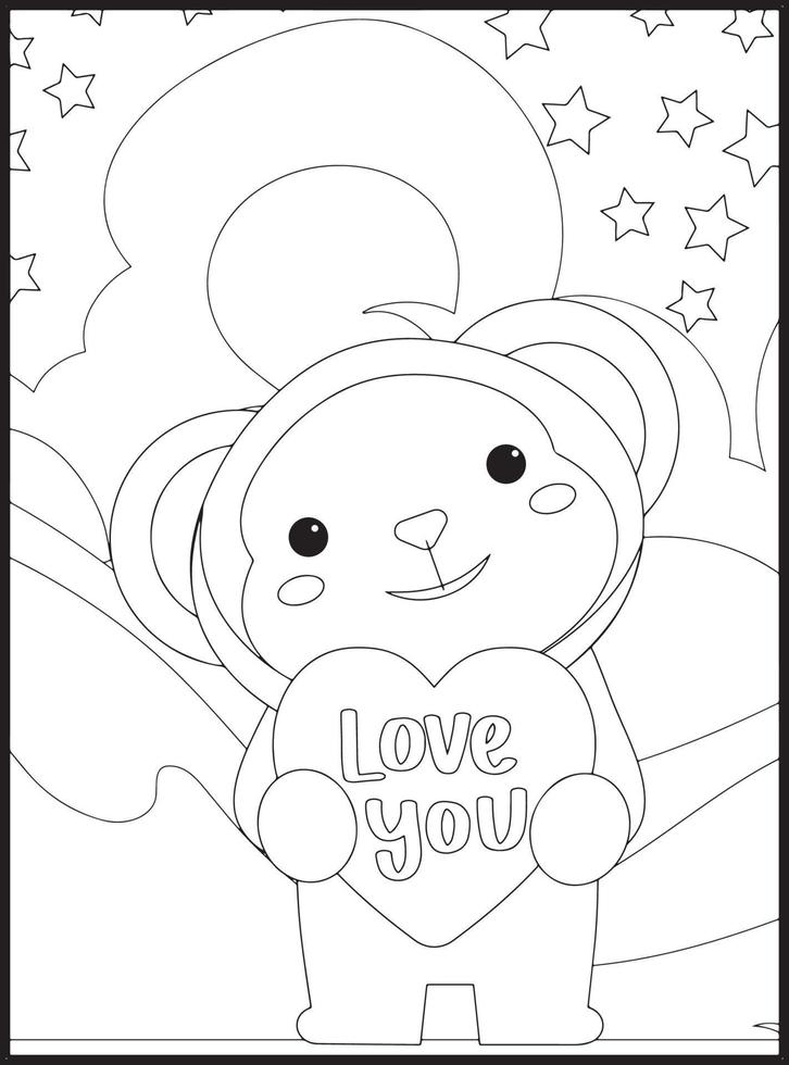 Valentines Day Coloring Pages vector