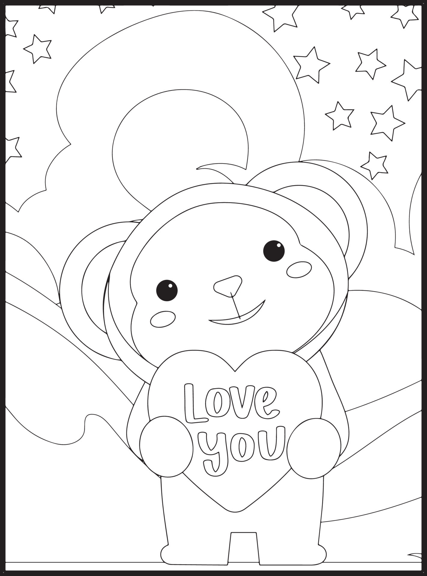 Valentines Day Coloring Pages 16825062 Vector Art at Vecteezy
