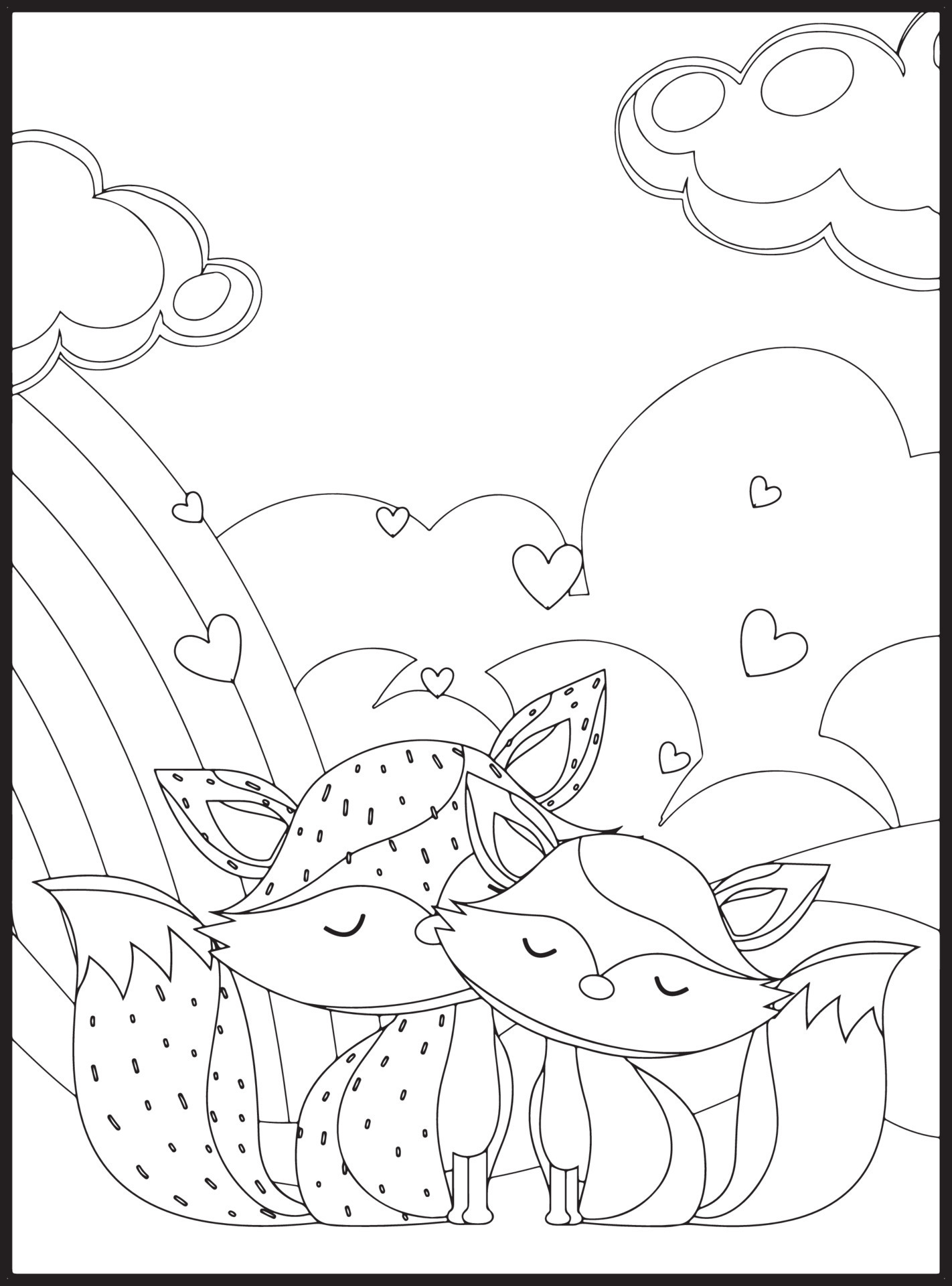 Valentines Day Coloring Pages 16825063 Vector Art at Vecteezy
