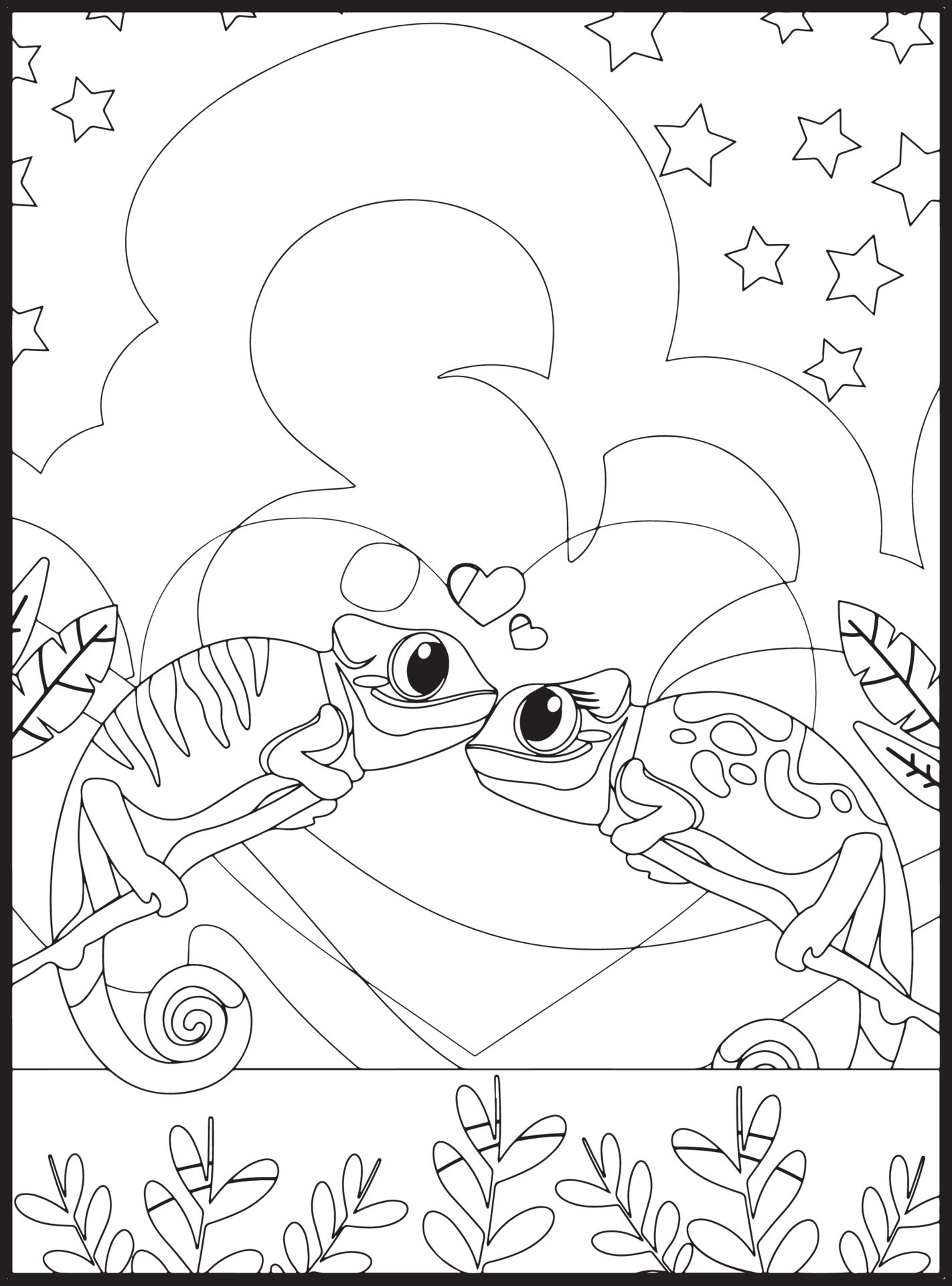 Valentines Day Coloring Pages 16825064 Vector Art at Vecteezy
