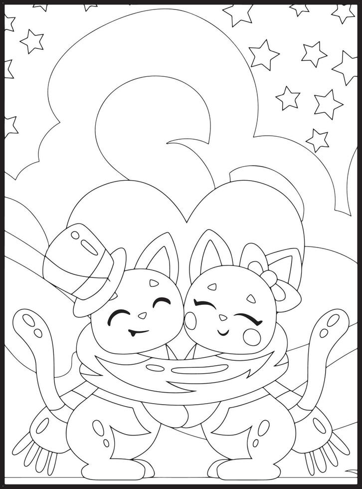 Valentines Day Coloring Pages vector