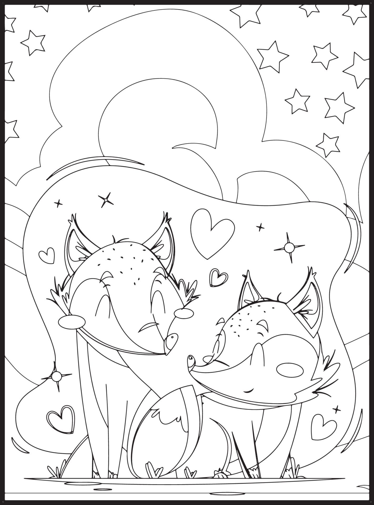 Valentines Day Coloring Pages 16825077 Vector Art at Vecteezy