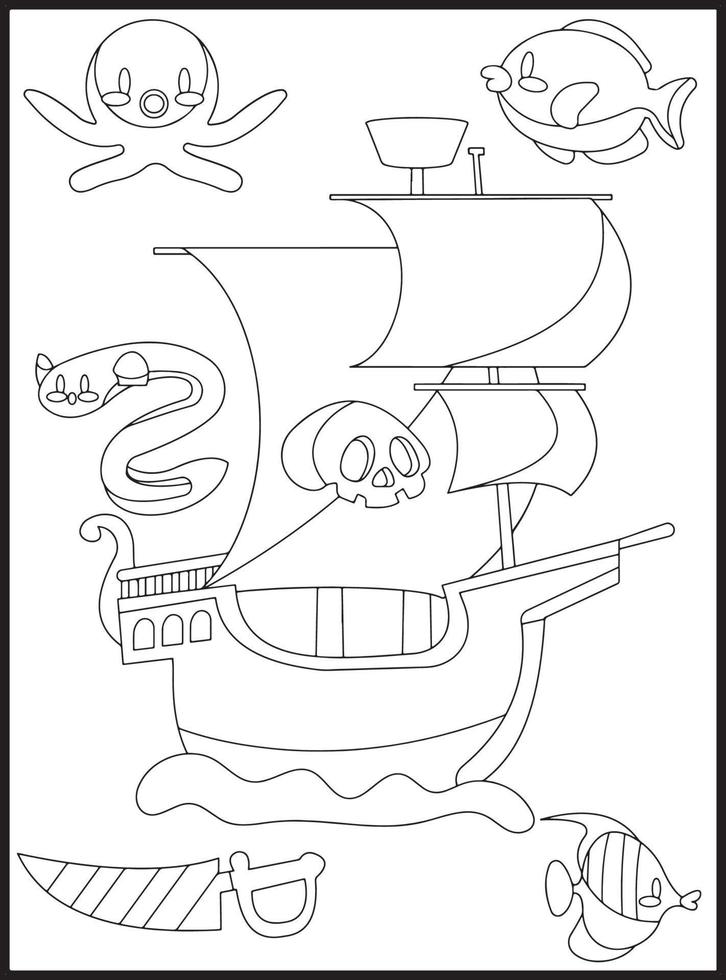 pirata para colorear vector