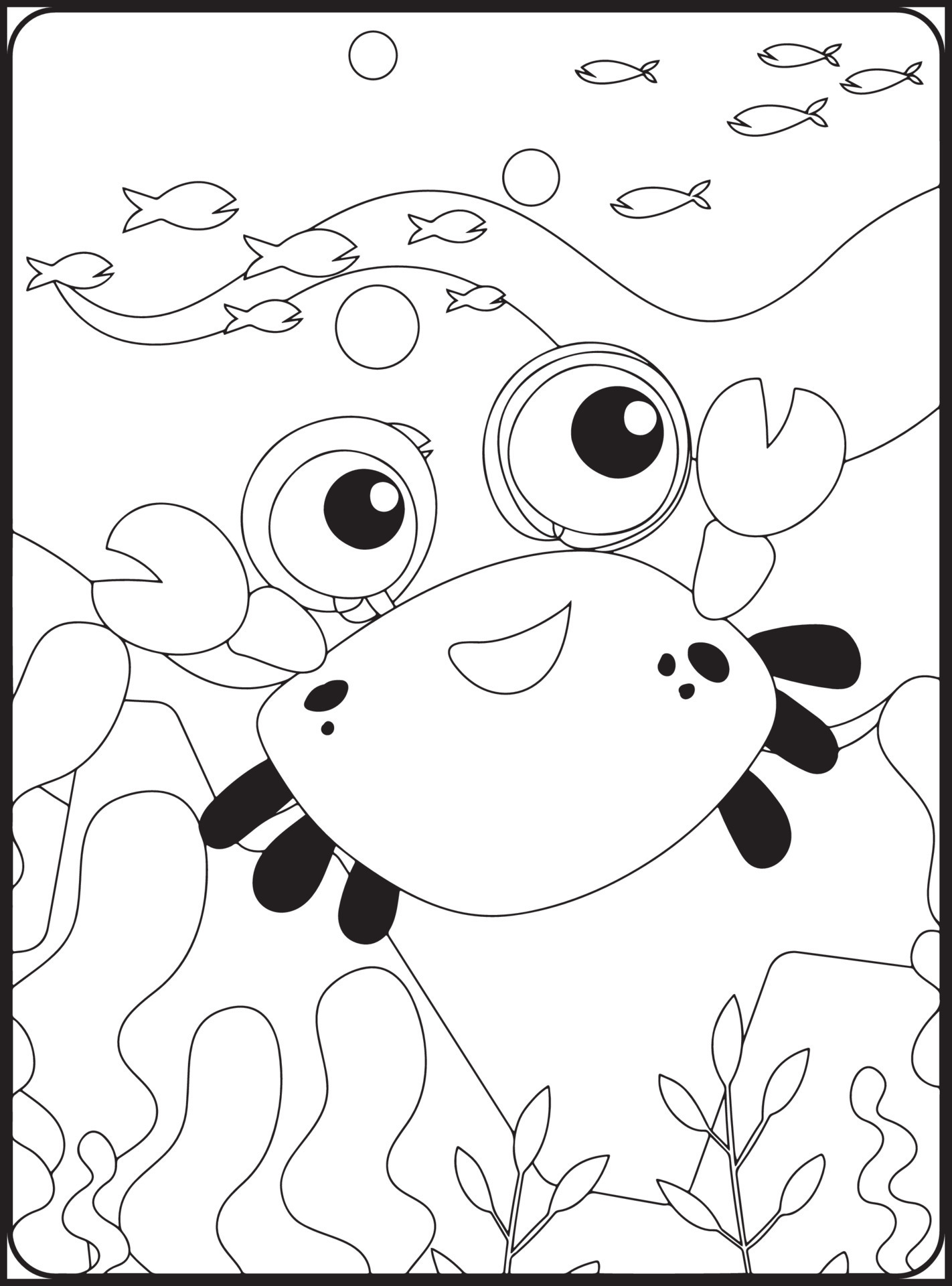 Sea Animals Coloring Pages 16825127 Vector Art at Vecteezy