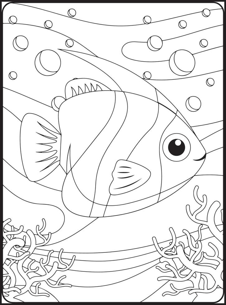 Sea Animals Coloring Pages 16825130 Vector Art at Vecteezy