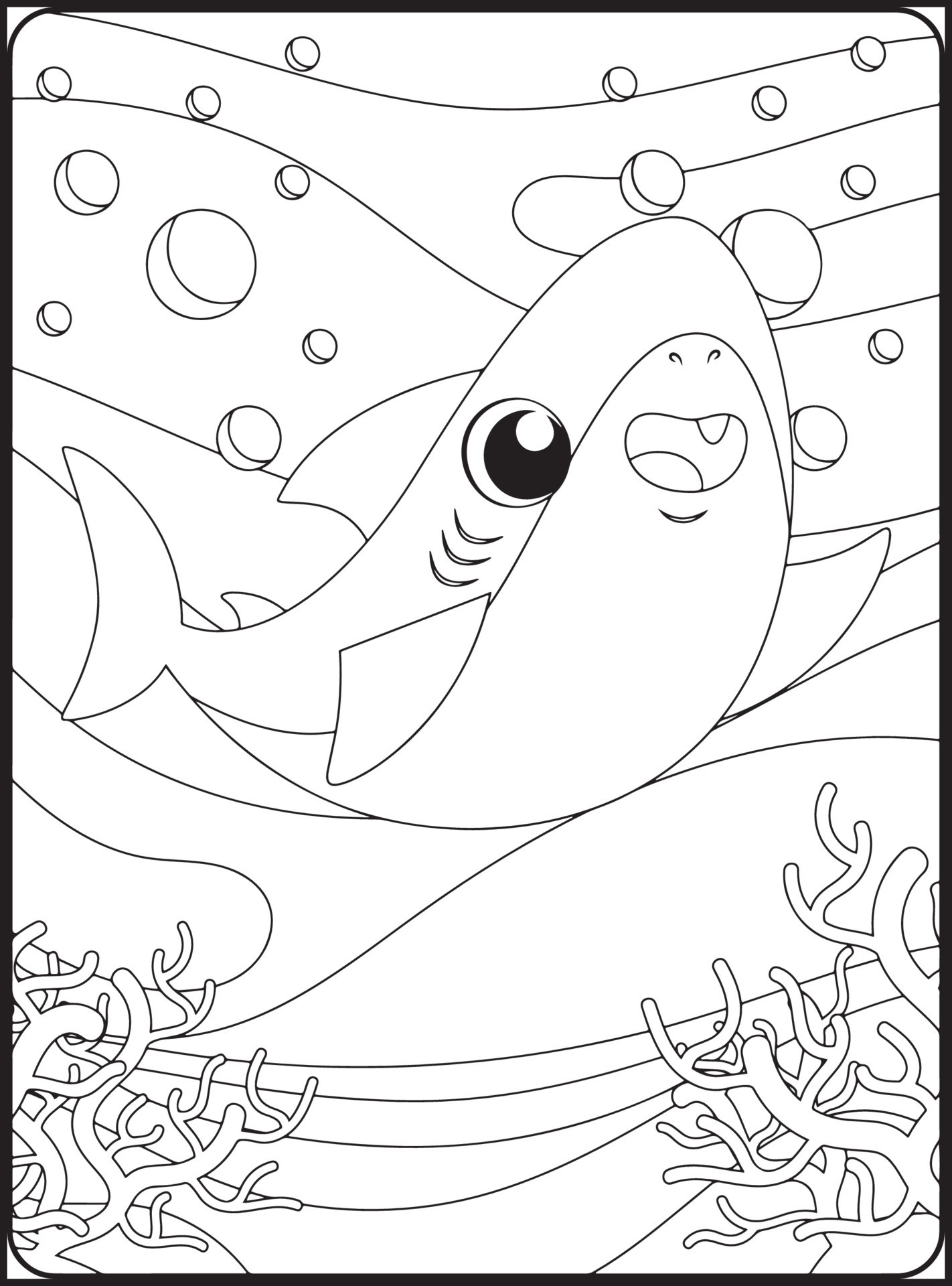 Sea Animals Coloring Pages 16825135 Vector Art at Vecteezy