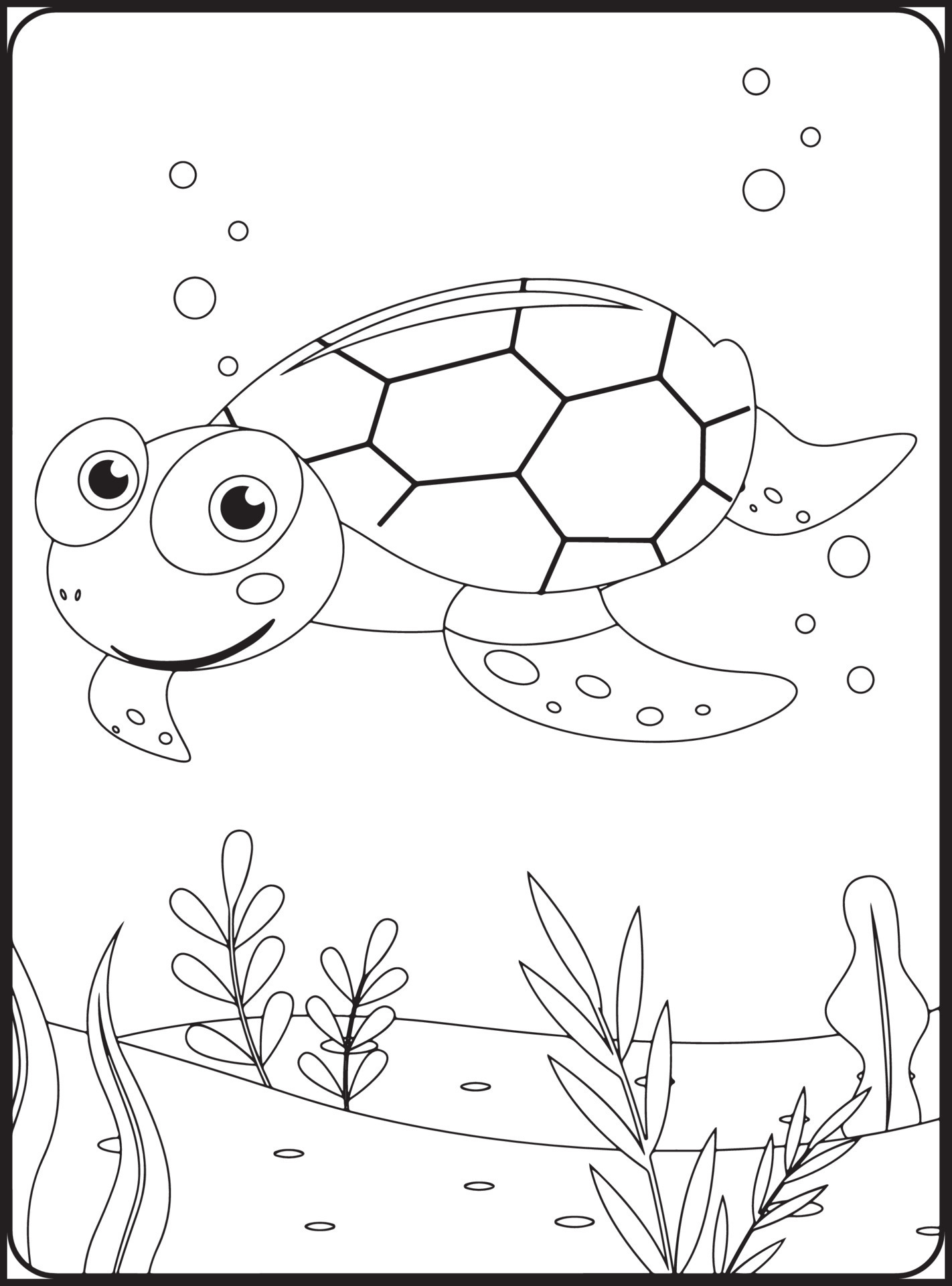 Sea Animals Coloring Pages 16825140 Vector Art at Vecteezy