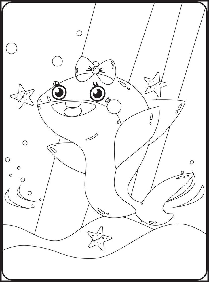 Sea Animals Coloring Pages vector