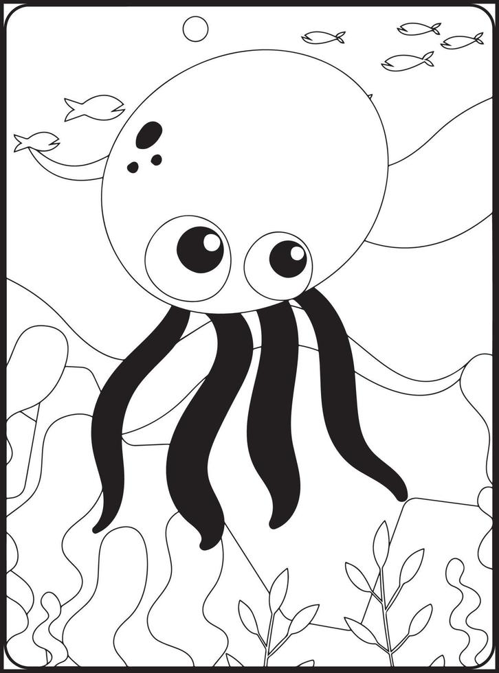 Sea Animals Coloring Pages vector