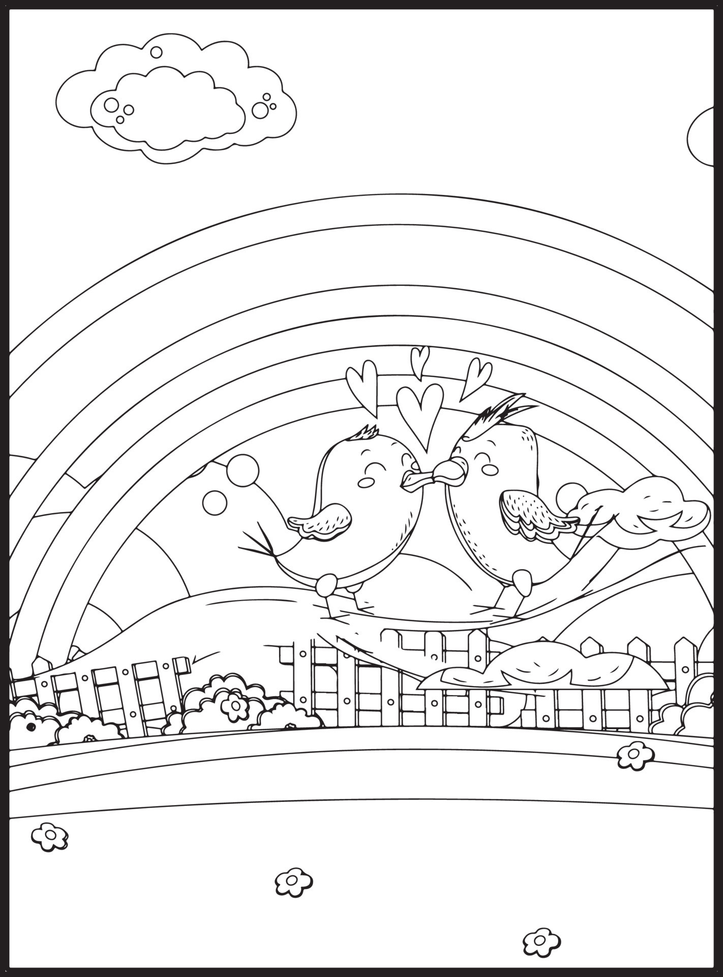 Valentines Day Coloring Pages 16825143 Vector Art at Vecteezy