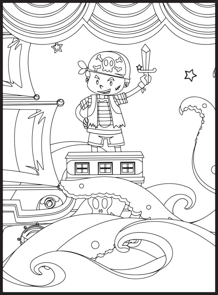 Pirate Coloring Pages vector