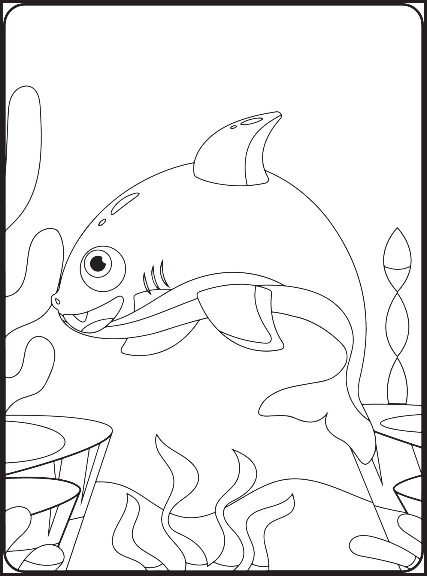 Sea Animals Coloring Pages 16825160 Vector Art at Vecteezy