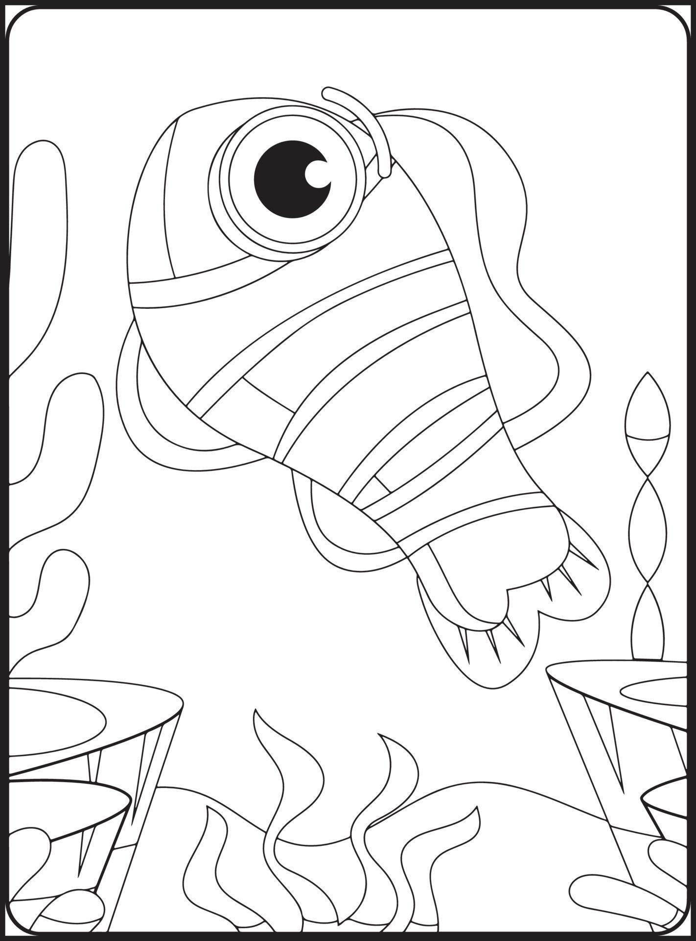 Sea Animals Coloring Pages 16825162 Vector Art at Vecteezy