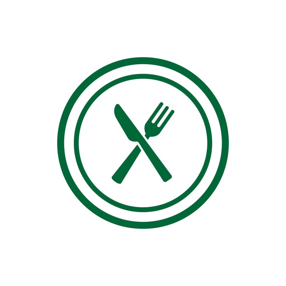 Ilustración de vector de icono de tenedor y cuchillo