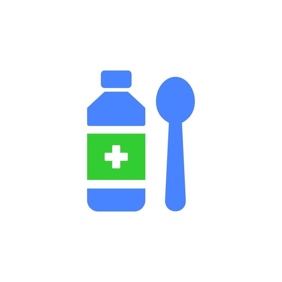 spoon and medicine icon vector illustration