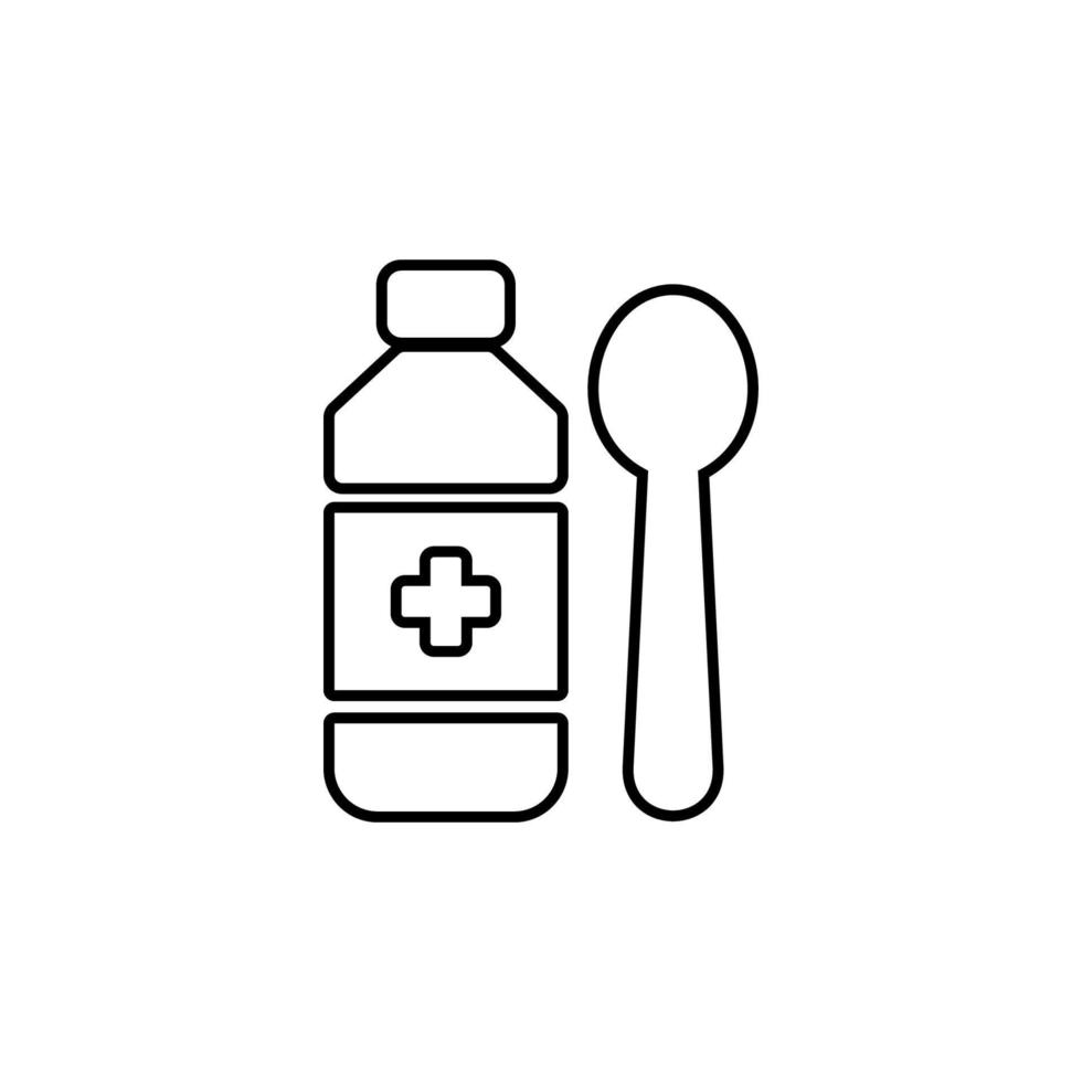 cuchara, y, medicina, icono, vector, ilustración vector