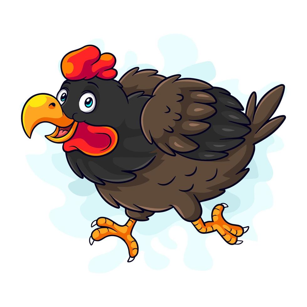 Cartoon hen on white background vector