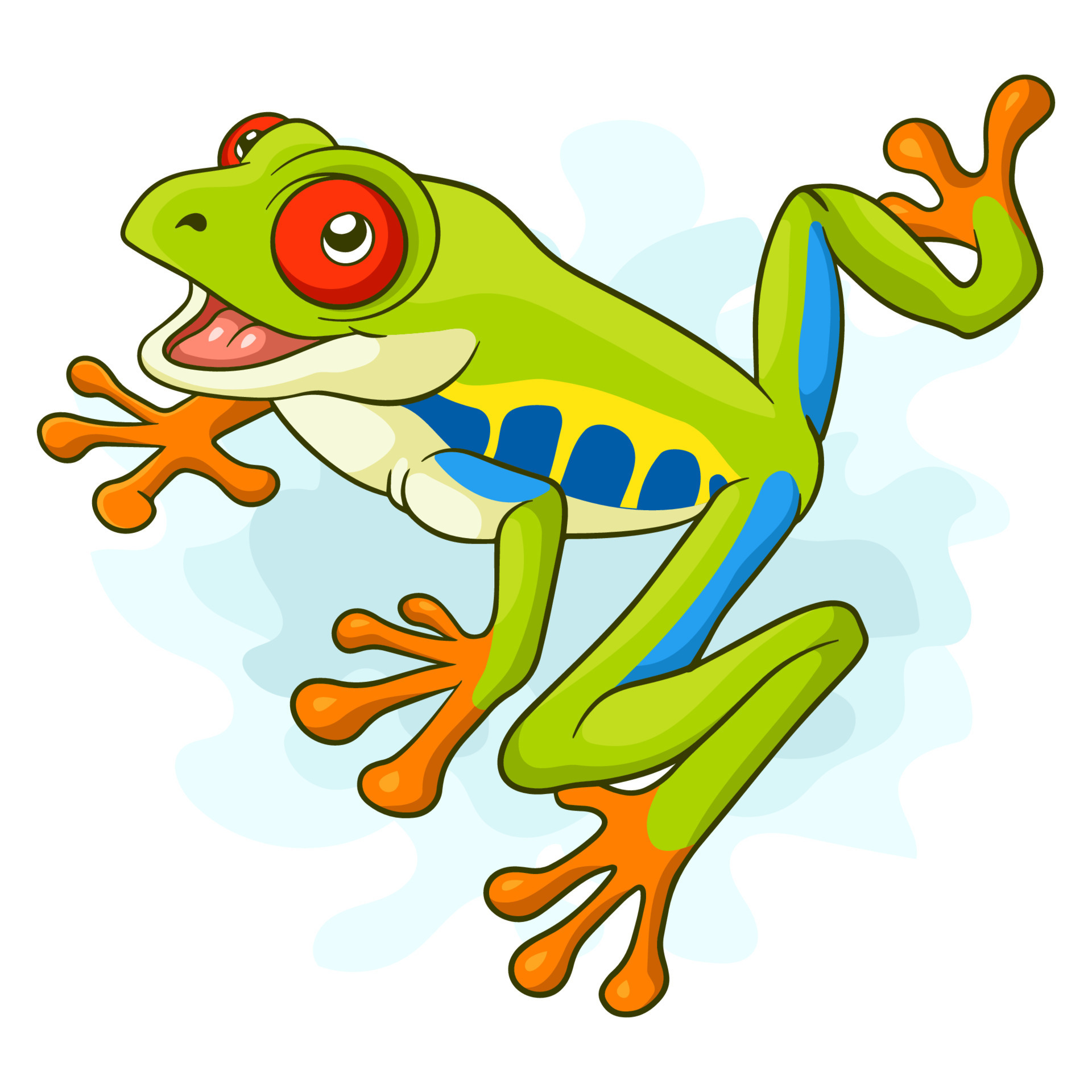 Cartoon tree frog on white background 16825632 Vector Art at Vecteezy