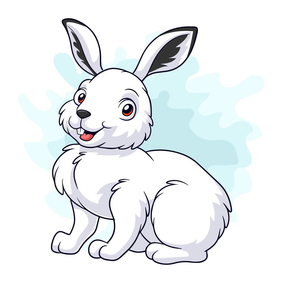 Cartoon arctic rabbit on white background vector