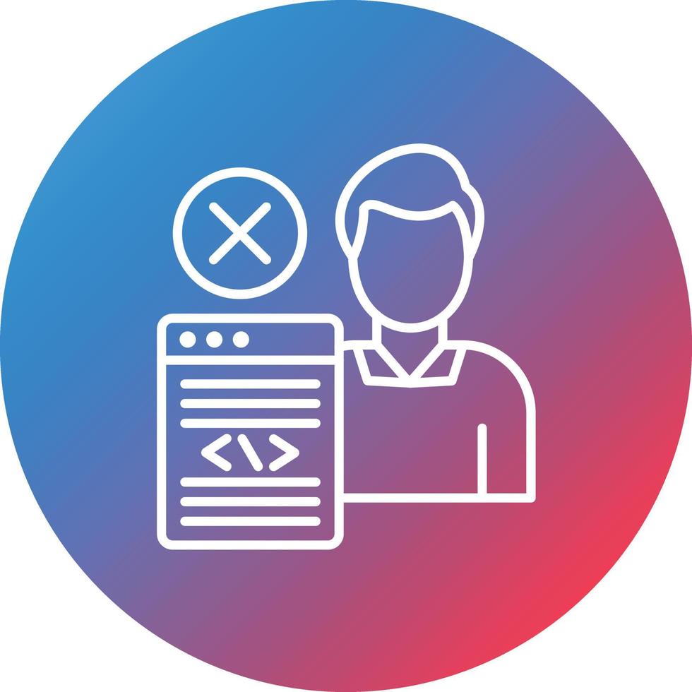 No Programming Experience Line Gradient Circle Background Icon vector