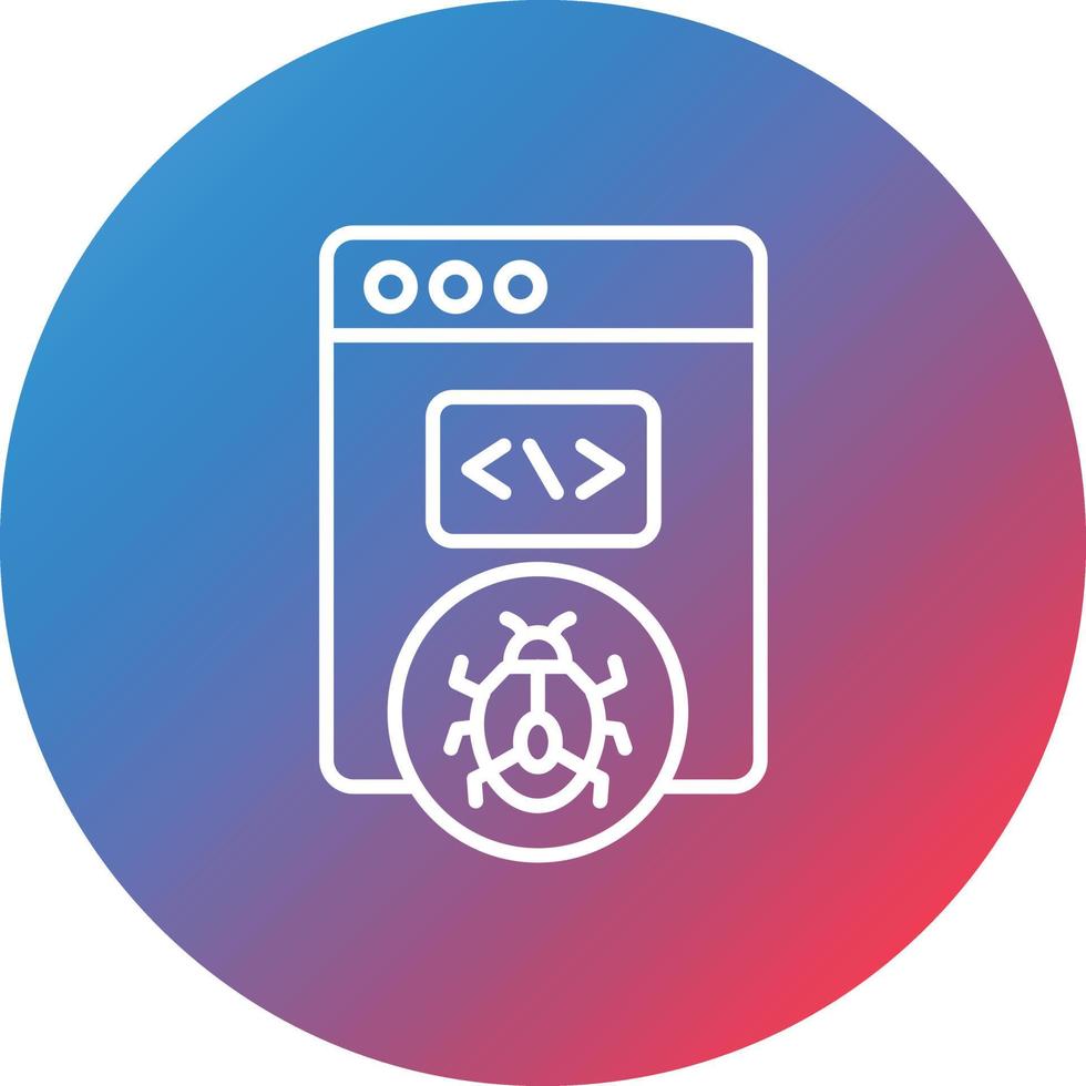 Security Threat Line Gradient Circle Background Icon vector