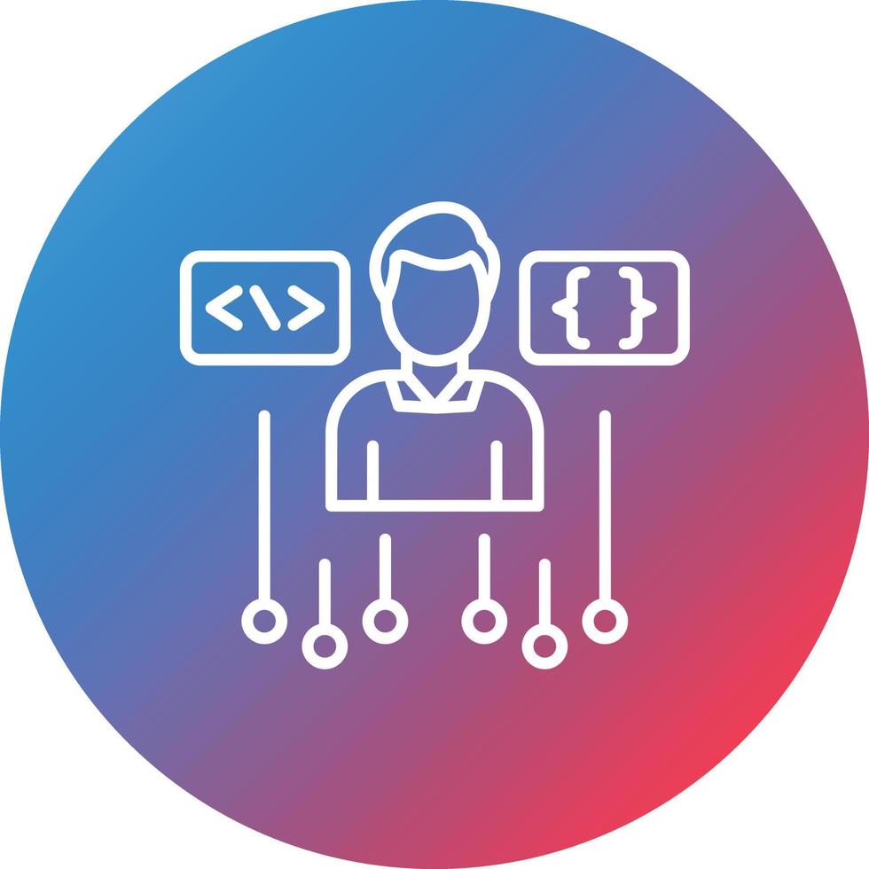 Programming Skills Line Gradient Circle Background Icon vector